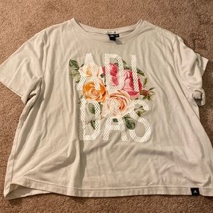 Gray Adidas tee with flowers